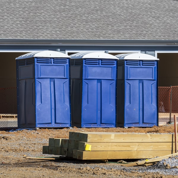 how often are the portable restrooms cleaned and serviced during a rental period in Compton AR